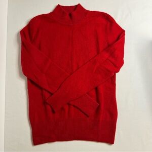 Cashmere sweater Investment red 100% Cashmere mock neck soft casual‎ women's XS